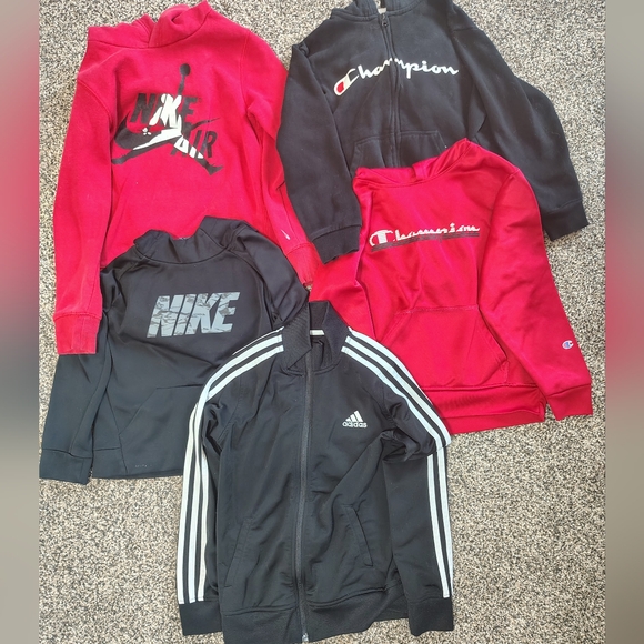 Boys Hoodie Jacket Bundle Size Small 7/8 Nike Adidas Champion Lot of 5 - Picture 1 of 9